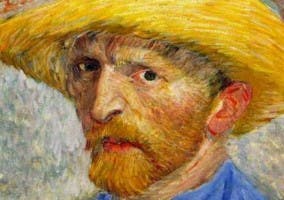 Autorretrato de Vincent Van Gogh con sombrero de paja