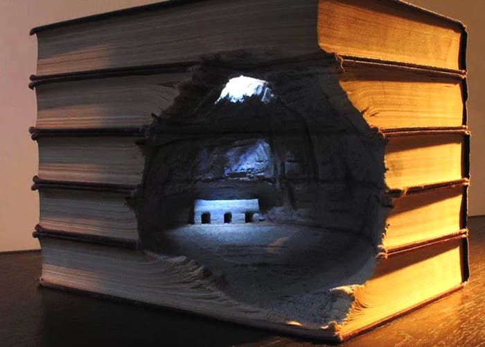 Paisaje esculpido en libros
