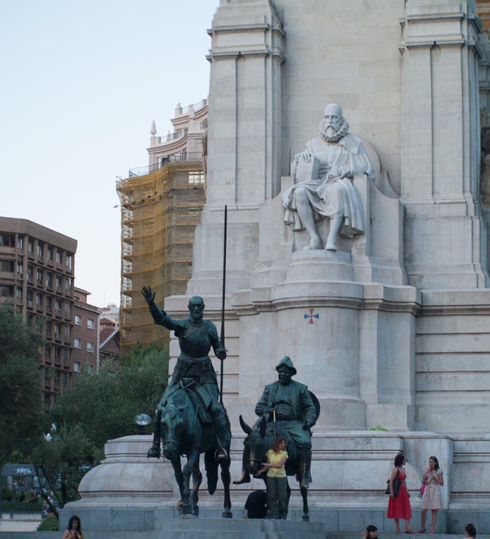 Monumento a Cervantes y el Quijote en la Plaza de España